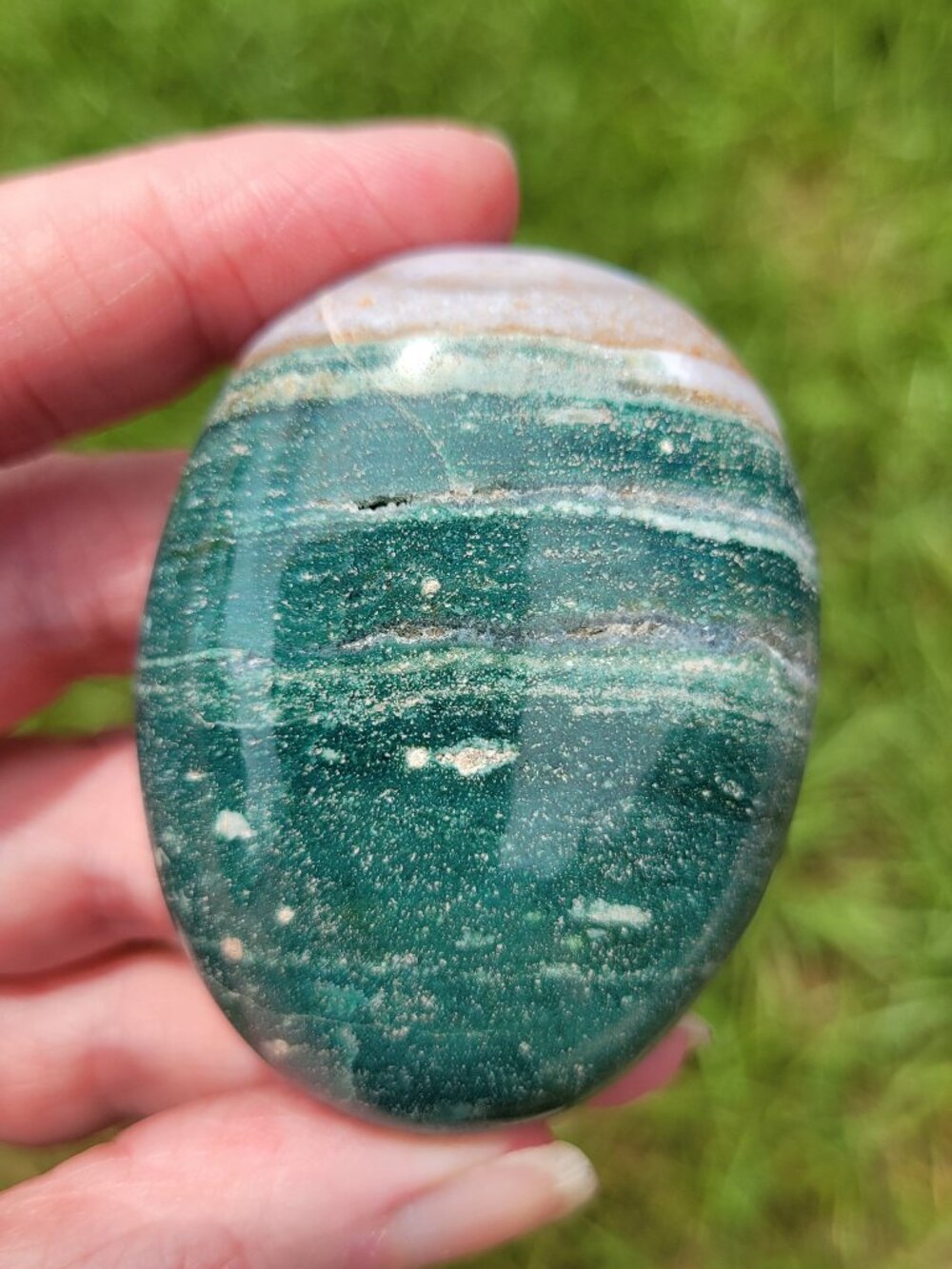 Ocean Jasper Palm Stone (OJ416)